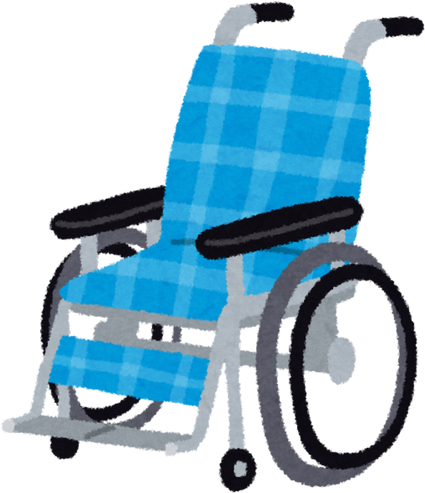Illustration of Blue Checked Wheelchair