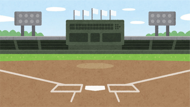 Illustration of a Baseball Field from Home Plate Perspective
