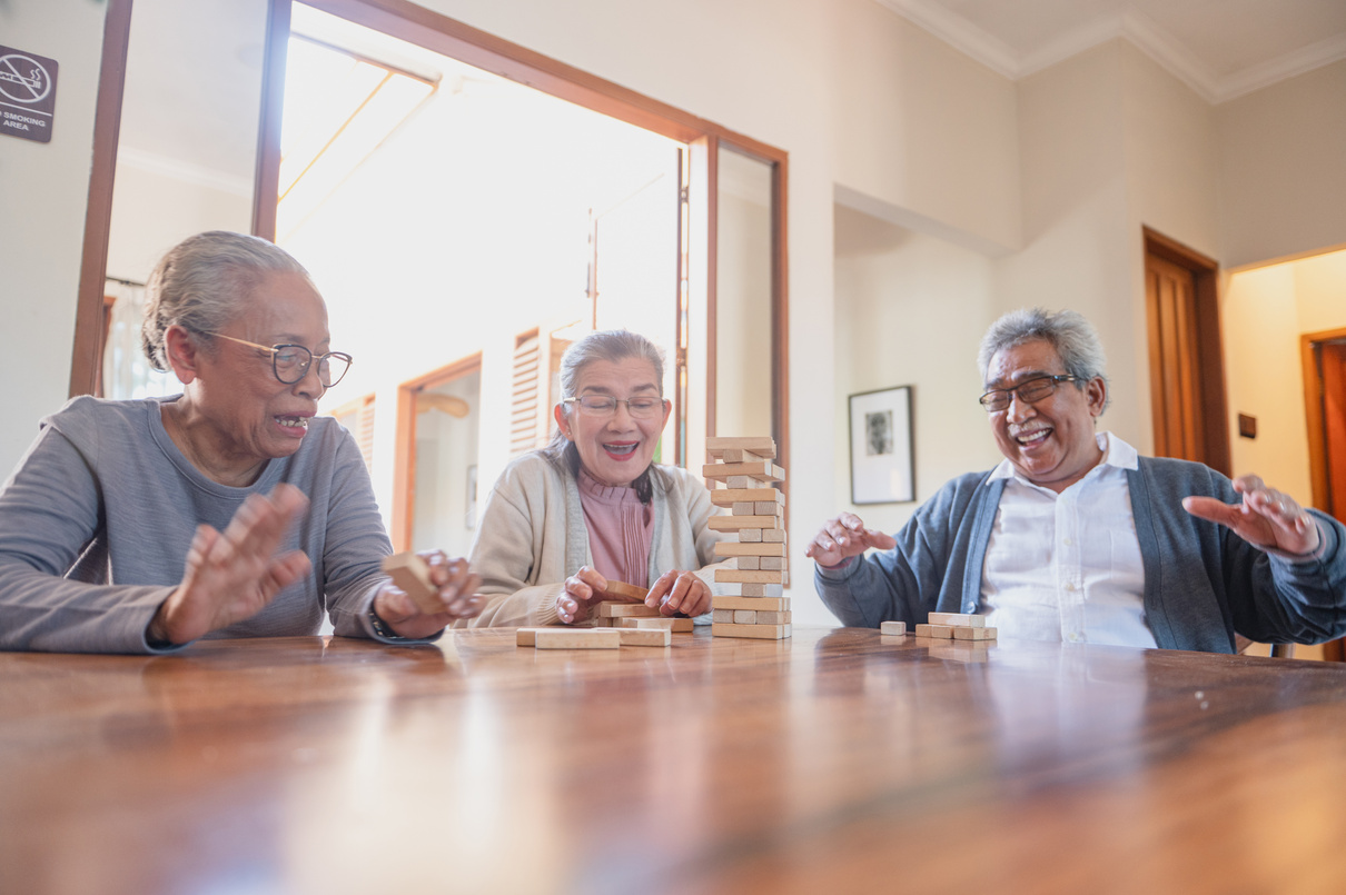 Elderly Individuals Playing